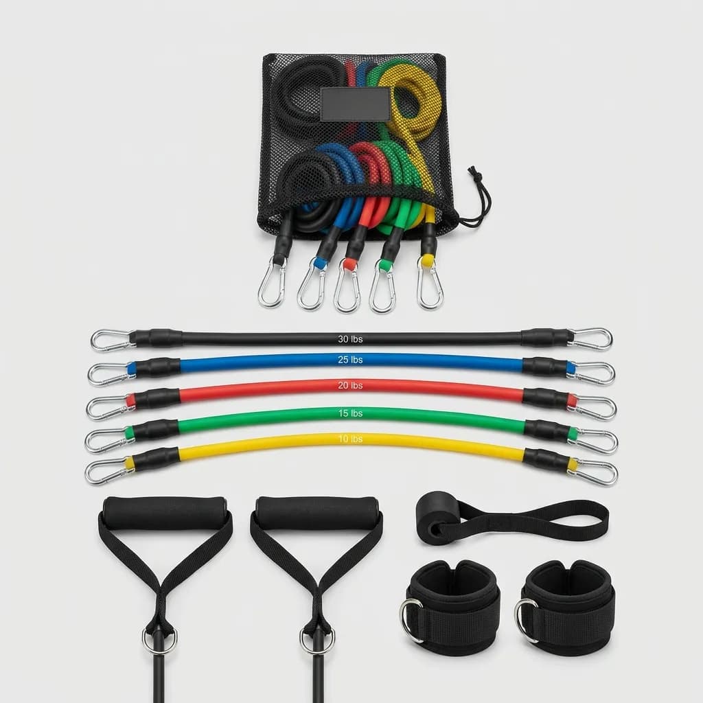 Extensor Elástico Tubular Kit 11 Peças com Acessórios