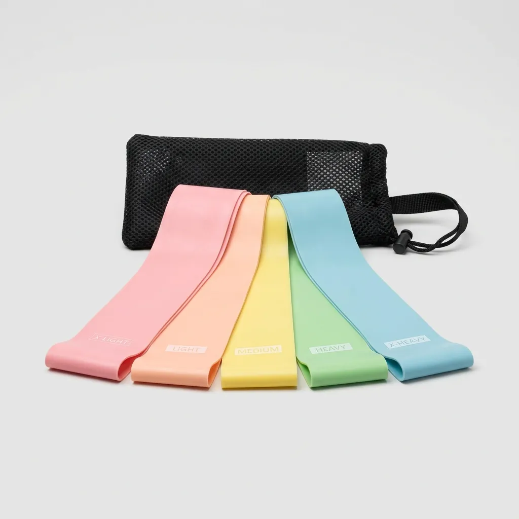 Kit Faixas Elásticas Mini Band 5 Níveis de Resistência