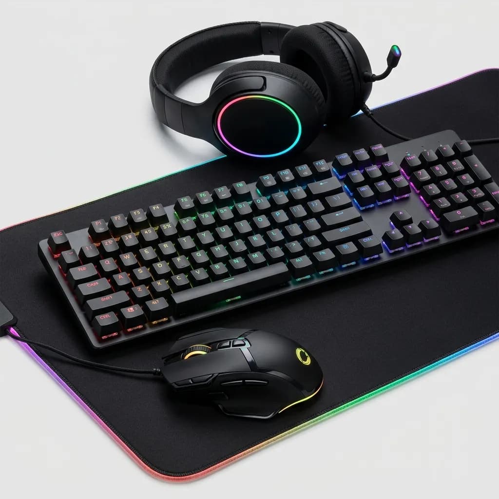 4-in-1 Gaming Bundle: Semi-Mechanical RGB Keyboard, Mouse, Headset, and Mouse Pad to Build Your Setup — imagem 4 de 4