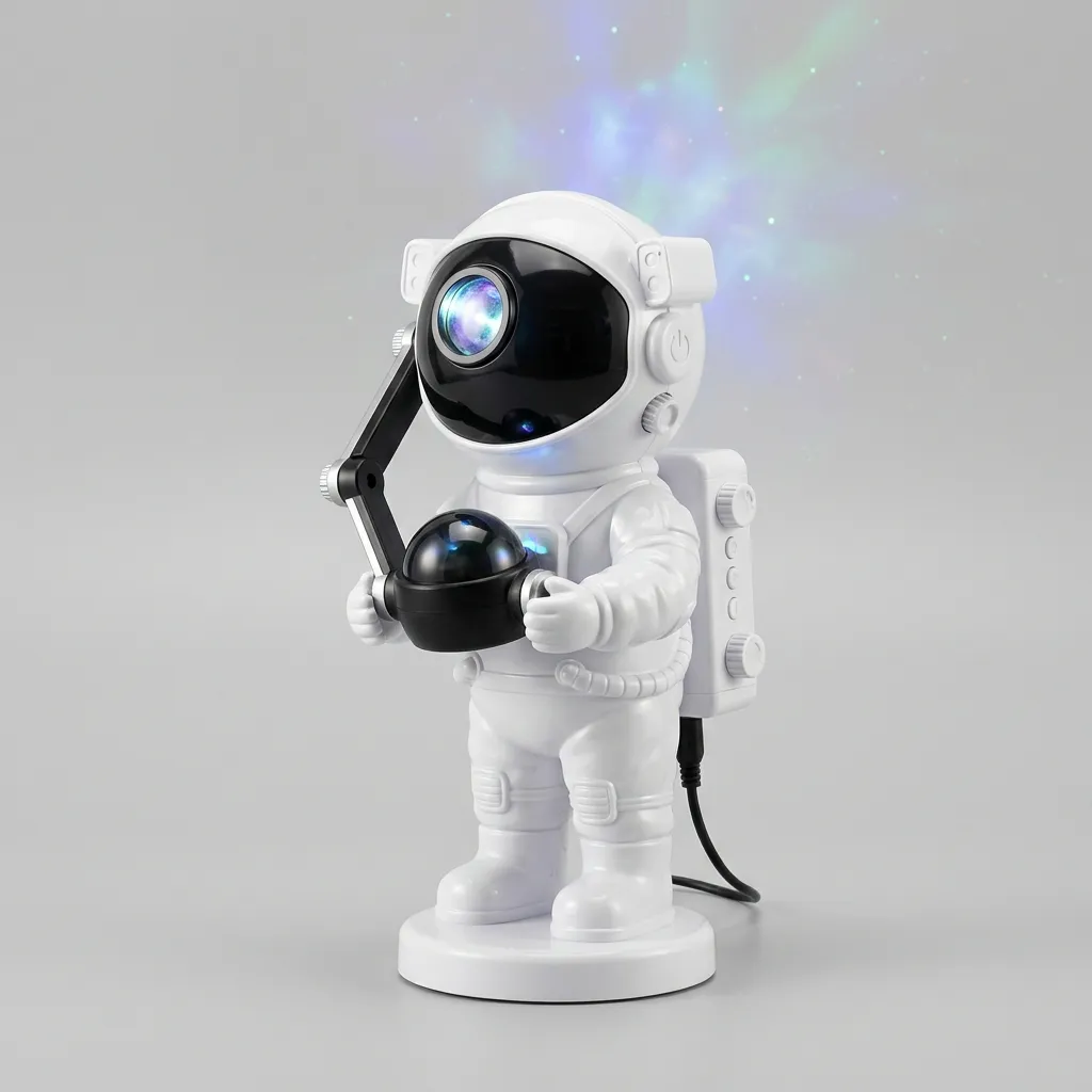 Luminária Astronauta Projetor de Galáxia LED Abajur Nebulosa Quarto