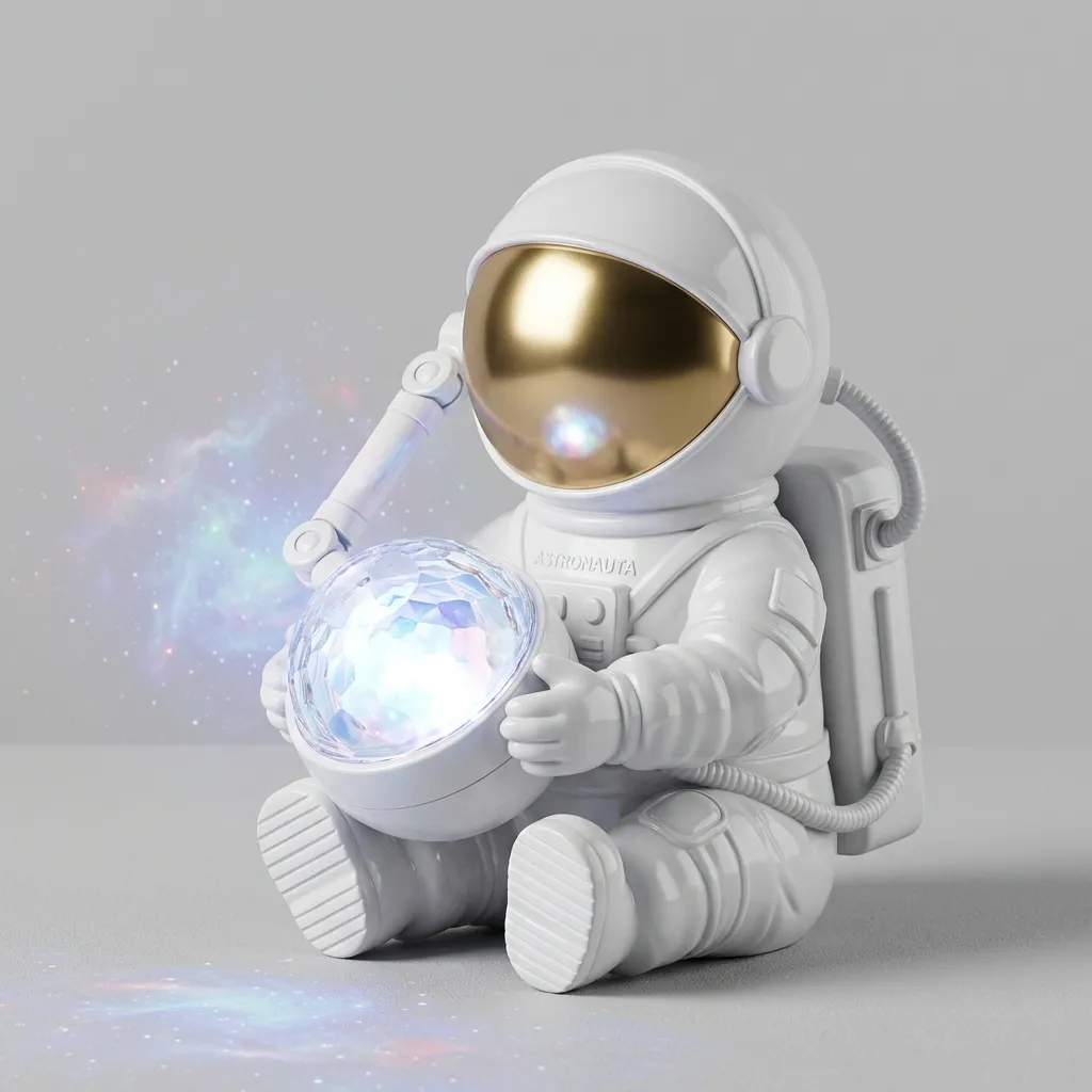 Luminária Astronauta Projetor de Galáxia LED Abajur Nebulosa Quarto — imagem 4 de 4