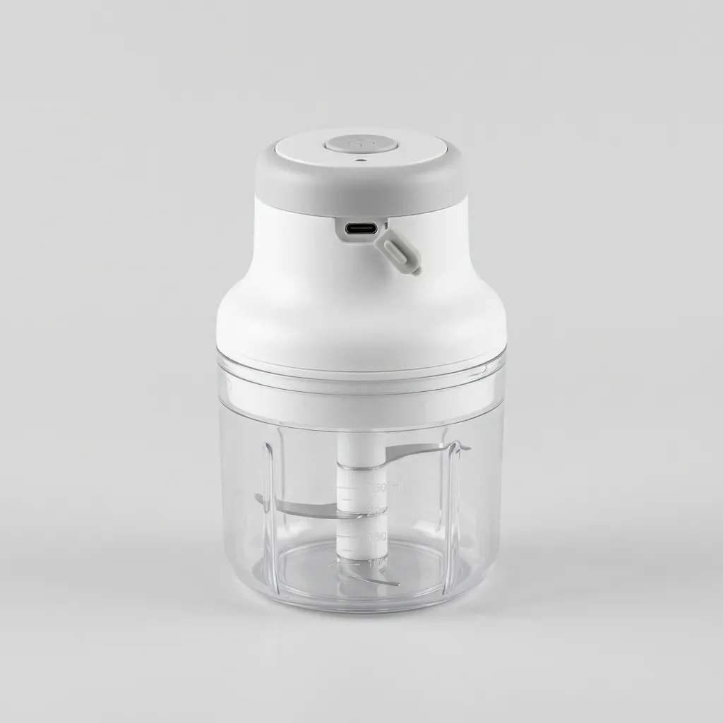 Mini Processador de Alho Elétrico Portátil USB Recarregável 250ml