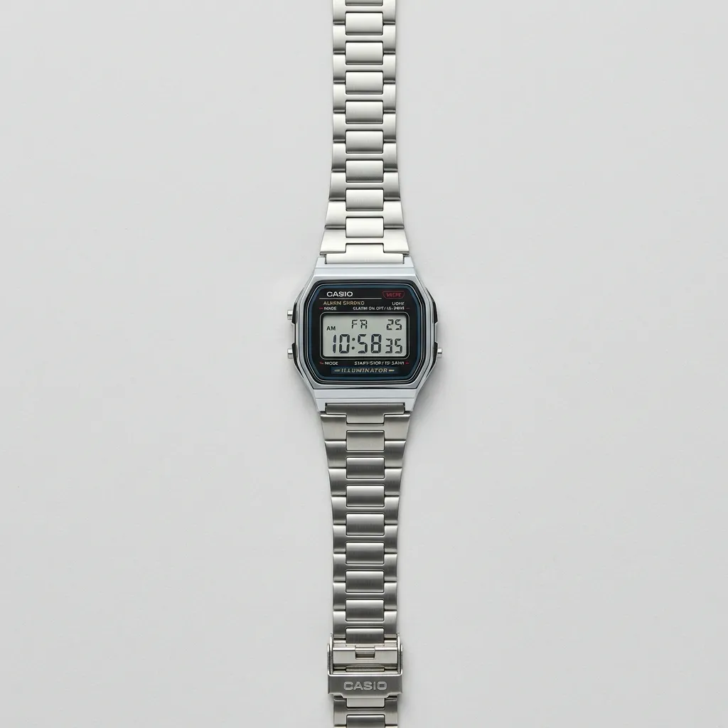 Relógio Casio Vintage A158WA-1DF Prata Digital — imagem 2 de 2